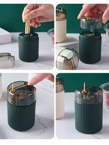 Automatic Pop-Up Toothpick Holder, Luxury Button Toothpick Dispenser, Portable Automatic Toothpick Holder, Home Living Room Toothpick Container, Button Style Automatic Toothpick Storage Box, Suitable For Home, Living Room, Kitchen, Dining Room - Multicolor - View 11