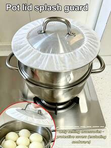 Slouchy Person Waterproof Splash Guard, Multi-Functional Kitchen Stretchable Splash Guard, Effectively Reduces Steam Impact On Food, Large Capacity Design Stretchable Up To 44CM, Suitable For Various Pot Lids, Pot Lid Not Included - Multicolor - View 1