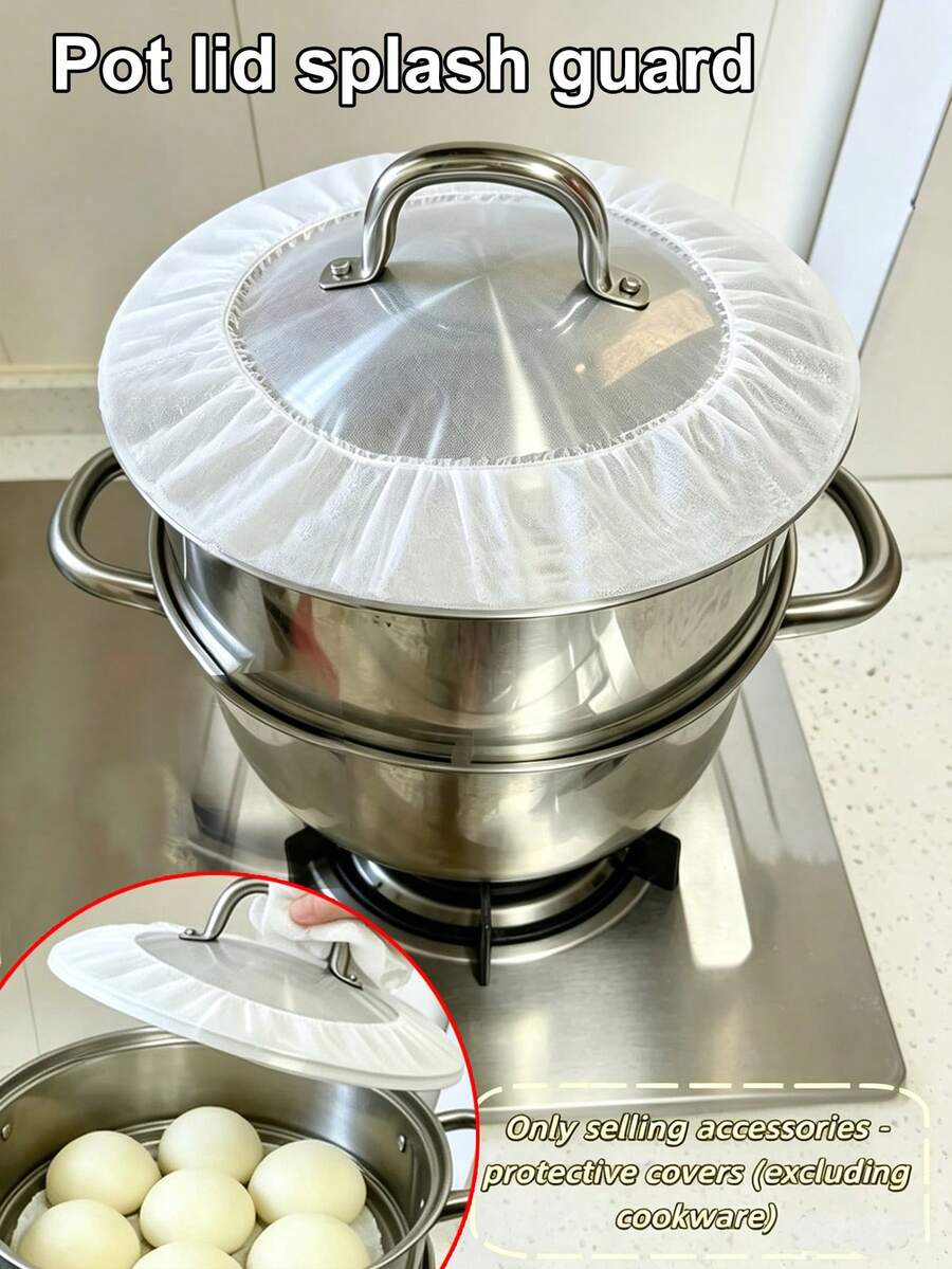 Slouchy Person Waterproof Splash Guard, Multi-Functional Kitchen Stretchable Splash Guard, Effectively Reduces Steam Impact On Food, Large Capacity Design Stretchable Up To 44CM, Suitable For Various Pot Lids, Pot Lid Not Included - Multicolor - View 1