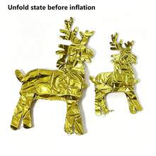 2件裝金色鹿形鋁箔氣球，適合聖誕派對裝飾 - 查看 6
