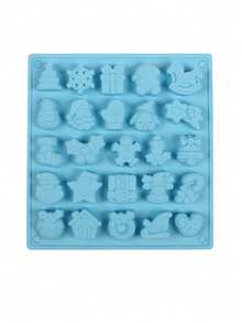 1pc Christmas Silicone Cookie Mold, Including Christmas Tree, Santa Claus, Snowman, Christmas Stocking, Gift Box And Snowflake Shapes. Can Be Used To Make Ice Cubes, Chocolate, Candy, Cookies - Multicolor - View 14