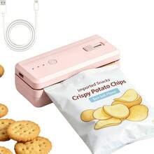Mini Bag Sealer & Cutter Magnetic Sealing Machine 1300mAh Rechargeable Chip Bag Sealer Portable Heat Sealer For Kitchen Food Packaging Plastic Bags, Food Storage Containers, Gifts - Multicolor - View 2