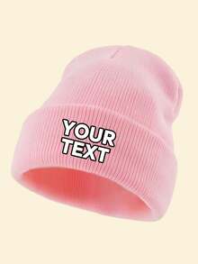 1 buah Topi Musim Dingin Kustom untuk Anak-anak, Topi Rajut DIY dengan Nama dan Foto Kustom, Topi Rajut Lembut dan Hangat untuk Anak Usia 3-8 Tahun, Hadiah Halloween yang Menyenangkan, Topi Tengkorak Hitam dengan Logo - MultiWarna - View 8