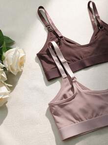 3pcs Wireless Non-Padded Comfortable Front Closure Women's Bra - Multicolor - View 4