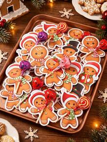 48pcs Christmas Cartoon Gingerbread Man Lollipop Cardstock, Christmas Mixed Style Lollipop Decoration Cardstock, Gingerbread Man Shaped Lollipop Cardboard, Christmas Candy Paper Packaging, Christmas Party Supplies, Christmas Party Decoration, Christmas Home Decor, Autumn/Winter Holiday Decoration, Room Decor, Kitchen Decor, Christmas Gift, Party Favors, Christmas Gift Wrapping Supplies, 2027 New Year Home Holiday Party Decoration - Christmas Gingerbread Man - View 2