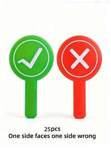 1/5/10pcs Classroom Response Handheld Paddle, Double-Sided PVC Correct & Incorrect/Up/Down/GO/STOP/YES/NO Answer Indicator - Educational Teaching Tool For Student Engagement And Feedback (1 Design, Red On One Side, Green On The Other) Back To School - View 16