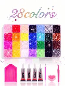 ZUI DREAM Bedazzling Kit With Rhinestones For DIY Diamond Art, 48 Colors 3mm Flatback Y2K Resin Jelly Rhinestones Set With B7000 Glue & Tools, Crafts Gifts - Rhinestones - View 13
