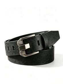 Minimalist Casual Business Vintage Buckle Black/Coffee/Brown PU Leather Belt, Unisex Suitable For Daily Commute, Gift, Family Gift - Multicolor - View 11