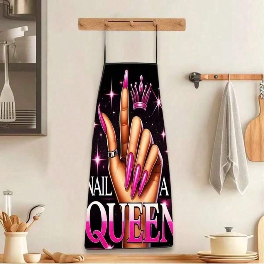 1pc Fashion Nail Artist Queen Pattern Apron, Suitable For Nail Salon, Work Scenes And Gift Giving - Multicolor - View 1