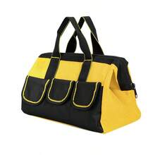 1 Piece Heavy Duty Thickened Canvas Tool Bag, Large Portable Multifunctional Hand Tool Storage Bag Equipped With Shoulder Strap, Wear Resistant Tool Carrier For Electric Work And Air Conditioning Maintenance - Tool Kit - View 6