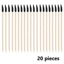 ART LALIC 20/50pcs Double-Ended Wood Sticks Black Sanding Cuticle Stick Multi-Purpose Manicure Tool For Nail Filing, Dead Skin Removal, Rhinestones Picking - Multicolor - View 6