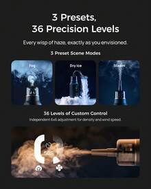 TELESIN Fog Machine Pro For Photography Smoke Effect Smoke Maker With Remote Control C40 Portable Fogger Machine For Video Shoot Party Wedding - Black - View 5
