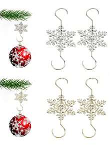 10/1pc Christmas Snowflake Ornament Hook Hangers Golden Sliver Snowflake Decorative Christmas Tree Hanging Metal Wire For Xmas Christmas Tree Decoration Hangers, Metal Snowflake Hook For Small Ornaments, Gold Snowflake Ornament Hangers - Multiple Styles - View 5