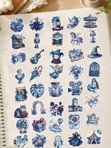 50pcs Fun And Creative PET Multi-Purpose Stickers-Decorative Stickers Perfect For Office Chairs, Laptops, Planners, And Suitcases. Ideal For Party Gifts, Rewards, And Holiday Gifts. - Multicolor - View 7
