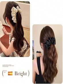 Ponytail Wig For Women Polka Dots Banana Wave Clip Deep Wave Clip To Create Volume And Add Thickness To The Hair - Multicolor - View 5