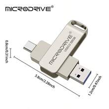 Microdrive 2合1 USB 3.0 Type-C 隨身碟 360°可旋轉 OTG 隨身碟 金屬雙介面記憶卡 外接儲存 U盤 適用於 Type-C 手機、筆電、PC - 查看 10