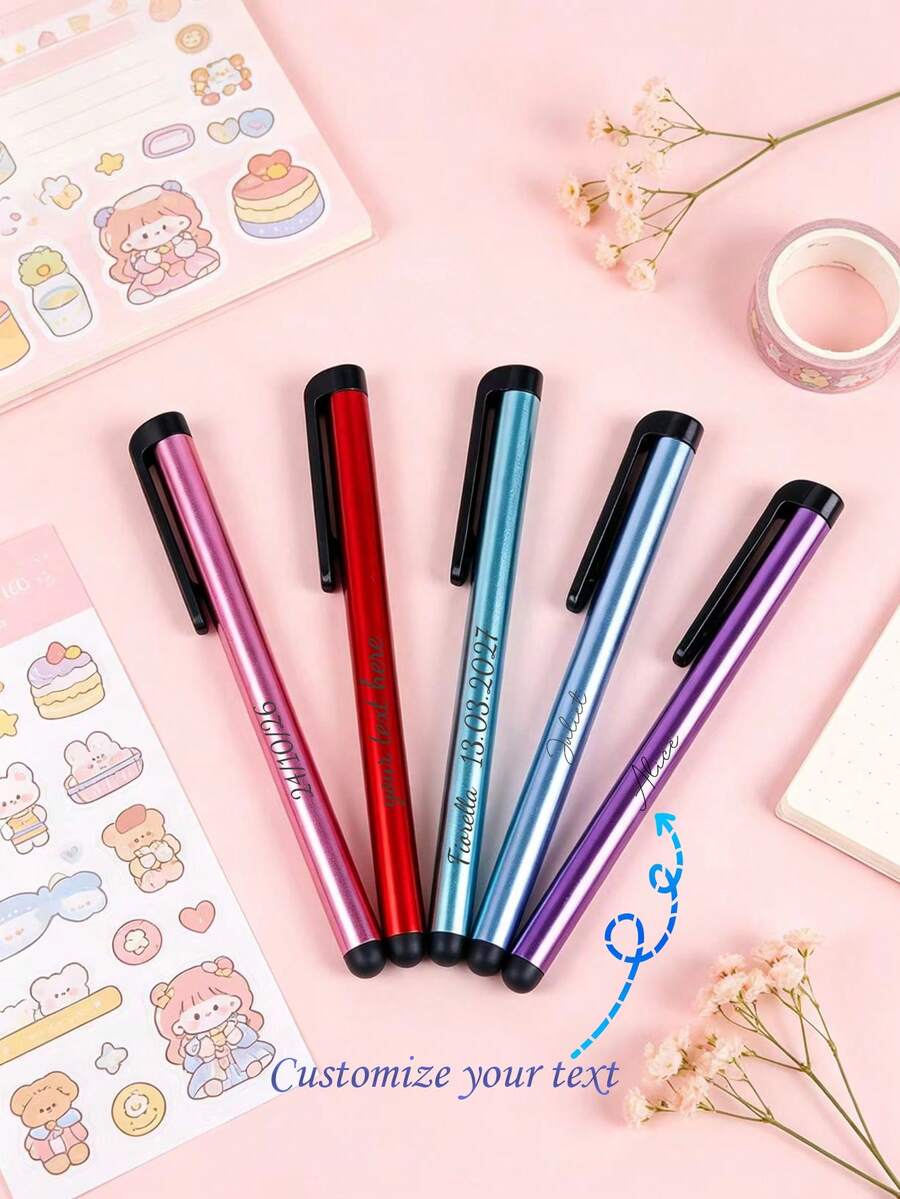 Customized Text Logo Aluminum Alloy Stylus Pen For Phone, Tablet, Touchscreen, 7.0 Capacitive Stylus Pen With Silicone Tip, Universal Touchscreen Stylus Pen For Couples, Spouses, Colleagues, Friends, Elders, Students, Classmates, Mentors