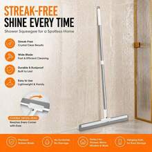 2-In-1 Magic Squeegee Broom With Soft Rubber Blade, Floor Squeegee And Glass Wiper, No-Scratch Pet Hair Removal, Suitable For Tile, Window, Shower, RV And Other Surfaces, Lightweight Home And RV Essential Cleaning Tool, Summer Cleaning Must-Have - Broom Floor Scraper - View 3