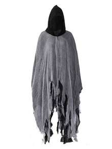 Halloween Grim Reaper Hooded Cloak Costume, Haunted House Outfit, Scary Skull Mask, Grim Reaper Robe - Multicolor - View 5