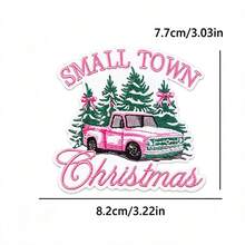 1 Pc Western Country Christmas Embroidered Iron On Patch, Cowboy Rodeo Santa Xmas Tree Cactus Pink Truck Car Bow Applique, Sew On Decor Patch For Denim Jacket Jeans Backpack Hat, Festive Holiday DIY Clothing Craft Gift - Multicolor - View 32
