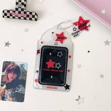 Star Polka Dot Transparent Card Holder Pendant, Korean Style Idol Photo Card Protective Sleeve, Album Card Storage, Guka Sleeve Keychain - Multicolor - View 14
