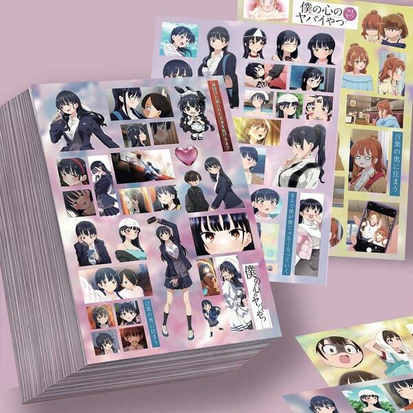 8 buah Stiker Anime Dangerous Things In My Heart, Bahan Kemasan Manga Populer Anna Yamada, Stiker Decal Tahan Air