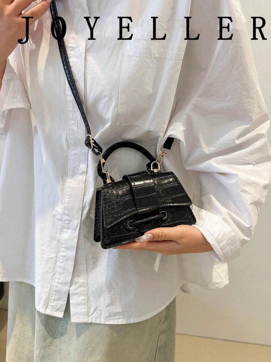 1 buah Tas Tangan Motif Buaya Warna Polos, Tas Tangan Lipat Bergaya Vintage, Tas Tangan dan Dompet Mini Wanita, Hadiah Tahun Baru