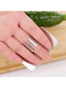 1pc Stainless Steel Finger Guard, Reinforced Finger Protection, Suitable For Slicing, Cutting And Chopping, Reusable, Kitchen Tool - Multicolor - View 6