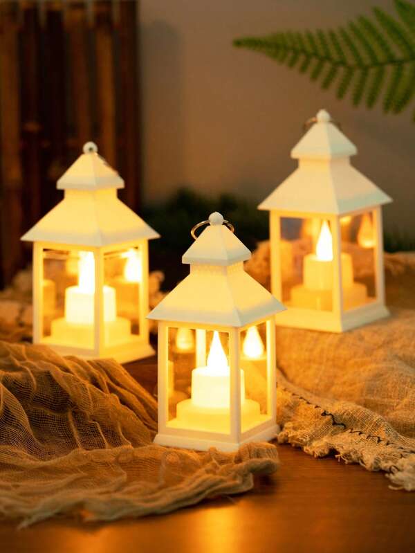 1 pièce Lanterne LED rétro à main sans flamme (incluant la batterie), décoration de bureau d'intérieur, veilleuse LED, lanterne de décoration de maison, lumière suspendue, lumière de décoration LED pour festival, fête et événement, ornement de décoration de festival