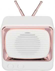 Altavoz inalámbrico portátil estilo TV retro, Bluetooth 5.0, 3 W y autonomía indicada de 8 a 9 horas - Blanco - Ver 2