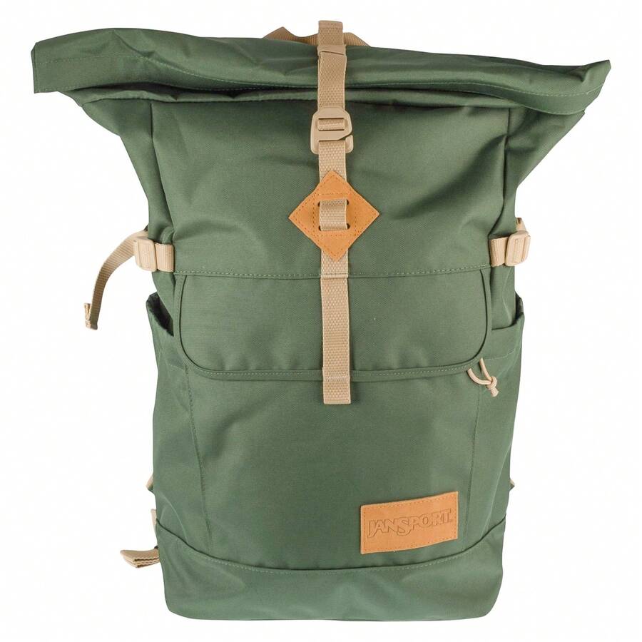 JanSport Hatchet Rolltop Backpack - Green Unisex Backpacks - Green - View 1