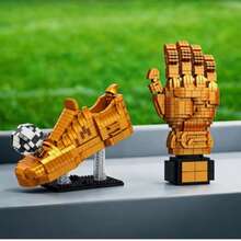 Colección de 834 piezas de bloques de construcción con diseño creativo, decoración de golf, fútbol, guante dorado, trofeo de mejor puntuación, decoración del hogar & colección, regalo de Navidad/Año Nuevo/Vacaciones/Cumpleaños - Multicolor - Ver 3