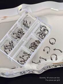 1 Box/12 Compartments Punk Metal Spikes & Chains Nail Art Decoration Set - Gothic Style DIY Nail Art Accessories Nail Supplies Nail Decorations Nail Rhinestones - Multicolor - View 9