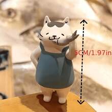 Figur Kucing Kreatif Acak | Patung Kucing PVC Gaya Pastoral | Dekorasi Meja yang Lucu | Ornamen Meja Ruang Tamu, Kamar Tidur, Kantor | Pilihan Hadiah yang Bagus - kucing - View 8