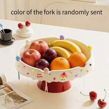 Creative Fruit Tray With Forks, Living Room Coffee Table Snack Plate, Luxury Fruit Bowl, Fruit Colander, Random Fork Color - Multicolor - View 9
