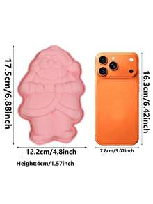 1pc Christmas Large Santa Claus Shaped Silicone Mold, Kitchen And Home Baking Cake Mousse Bread Baking Tray, Can Be Used For Making Bread, Chocolate Pudding, Jelly, Christmas Home Baking, Holiday Dessert Table Making Mold - Multicolor - View 2