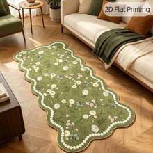 1pc Green Spring Wavy Edge Doormat, Floral Fresh Entrance Mat, Small Flower Entryway Carpet, Artistic Style Living Room Rug, Home Decor Carpet, Bedroom Elegant Artistic Floor Mat, Artistic Home Decor Rug - Multicolor - View 22