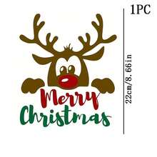 1/2/3pcs Christmas Reindeer Heat Transfer Stickers - Iron-On Patches Suitable For T-Shirts, Pillows, Backpacks And More - Multi-Color Washable Plastic Stickers - Multicolor - View 12