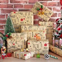 1 Roll Christmas Wrapping Paper -17 Inch * 49Feet -Wrapping Paper Roll For Christmas Gift Box Birthday Party Decoration- Lovely Deer Design Marry Christmas - 17in X 49feet - View 3