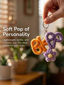 Customized Keychains, Name Tags, Crocheted Letters And Car Keychains - Personalized Gifts, Suitable For Bag Charms, Birthdays Or Halloween - Multicolor - View 8