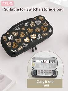 Ayotu Suitable For 2025 New Switch 2 Heart Leopard & Zebra Print Game Console Shell And Accessories, Set Includes Protective Case, Storage Bag, Joy-Con Controller Protective Cover And Other Multiple Style Accessories, Ideal Gift Choice For Back To School Festival - View 3