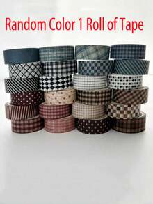 6 Rolls Notebook Tape, Vintage Plaid Washi Tape Set, Vintage Aesthetic Decorative Paper Tape Suitable For Scrapbooking, Journals, Diaries, Art Creation, Handmade Crafts, Student Back To School Decoration Supplies - Multi-color - View 14