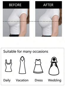 1pc Water Drop Shaped Lift & Push-Up Silicone Bra With Detachable Transparent Straps, Seamless Invisible Bra For Backless Dresses And Camisoles - Coffee Brown - View 2