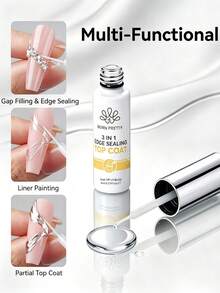 BORN PRETTY 8ml 3‑In‑1 Edge Sealing Top Coat Fine Tip Liner Gel For Gap Filling Line Drawing Powder Soak‑Off UV LED Nail Gel - Top Coats - View 3