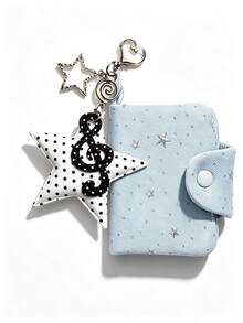 Star Coin Purse, Music Element Hanging Short Wallet, Headphone Storage Bag, Wave Keychain, Girl's Accessory, With Detachable Keychain - Multicolor - View 15