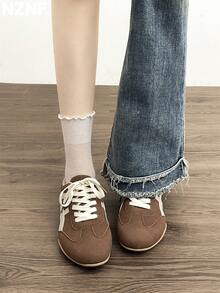 NZNF Premium Flat German Training Shoes For Women, New Autumn Versatile Sneakers To Match Skirts - Brown - View 10