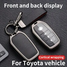 Zinc Alloy Durable Full-Coverage Car Key Case, Suitable For Alphard, Vellfire, Crown, Sienna, Venza, Previa, RAV4, Harrier Remote Control - one-size - View 1