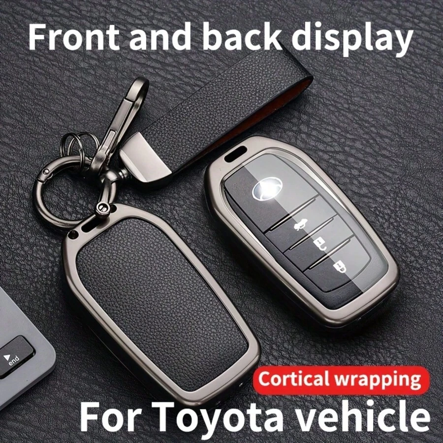 Zinc Alloy Durable Full-Coverage Car Key Case, Suitable For Alphard, Vellfire, Crown, Sienna, Venza, Previa, RAV4, Harrier Remote Control - one-size - View 1