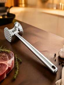 Aluminum Alloy Double‑Sided Meat Tenderizer. Concave‑Convex Dual‑Sided Design For Tenderizing Meat. Labor‑Saving Long Handle With Hanging Hole, Sturdy & Durable, Easy To Clean, Ideal Helper For Kitchen Meat Marinating. - Multiple Specifications - View 3