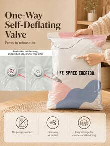 Pump-Free 3D Vacuum Storage Bag, 80% Compression Rate, Extra Large Capacity, 3D Roll-Up Vacuum Sealed Bag, Upgraded Large Capacity Compression Storage Bag, Suitable For Bedding, Clothing, Blankets, Giant Bedding, Travel Storage Cubes - Multicolor - View 11